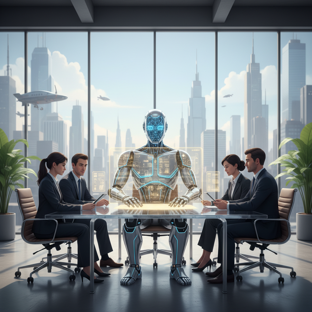 Un escritorio moderno y minimalista de madera clara con un portátil, un cuaderno abierto con gráficos y texto, un bolígrafo, un teléfono móvil y una pequeña planta verde en una maceta, sobre un fondo blanco difuminado.