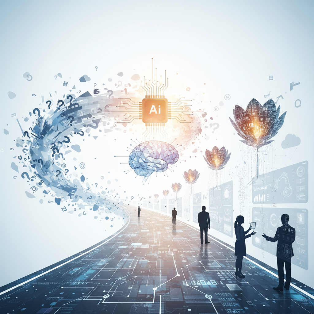 Un par de zapatillas de running blancas con detalles azules, posadas sobre una pista de atletismo roja.