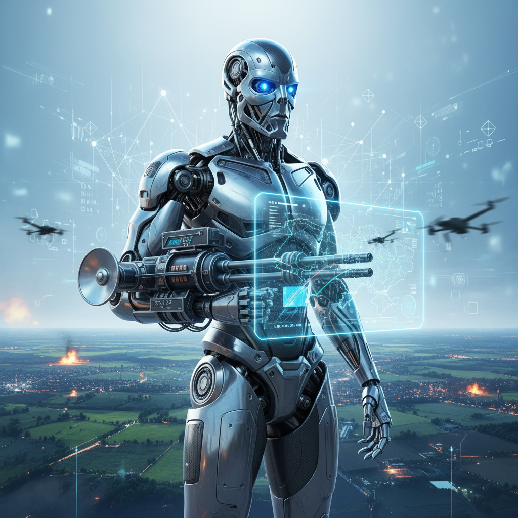 Un hombre joven con camisa azul oscuro, concentrado trabajando en un ordenador portátil plateado sobre un escritorio de madera clara, con una planta verde difuminada al fondo.