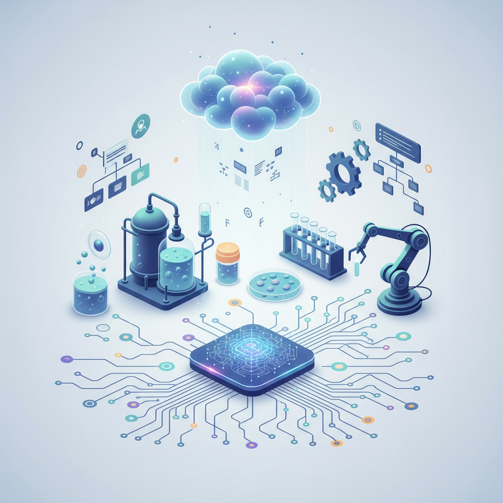 Una mujer sonriente en un entorno de oficina moderno, utilizando un ordenador portátil mientras mira un gráfico digital de SEO.