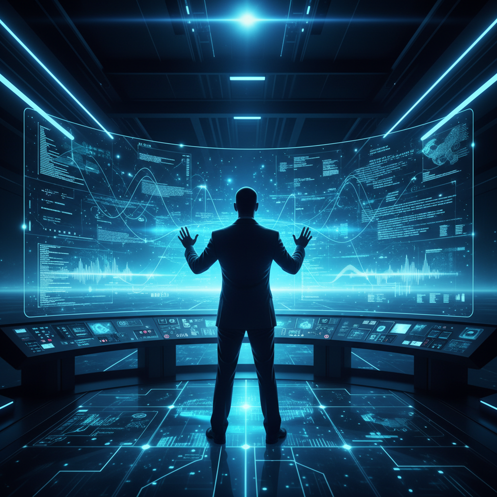 Hombre joven concentrado trabajando en un ordenador de sobremesa con teclado y ratón.