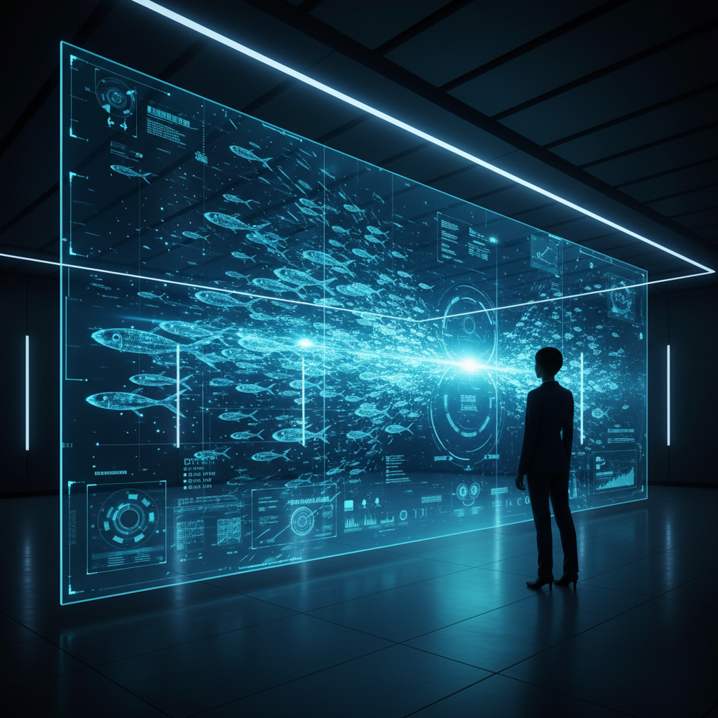 Un grupo de jóvenes profesionales colaborando y discutiendo frente a un ordenador portátil y documentos en una oficina moderna con plantas.} {