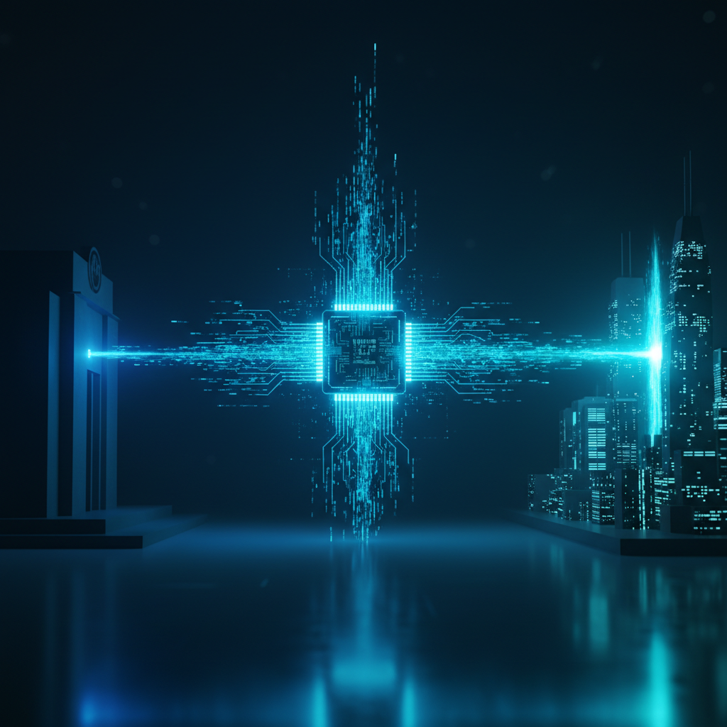 Manos de una persona escribiendo en el teclado de un portátil con la pantalla encendida, en un entorno de oficina moderno.