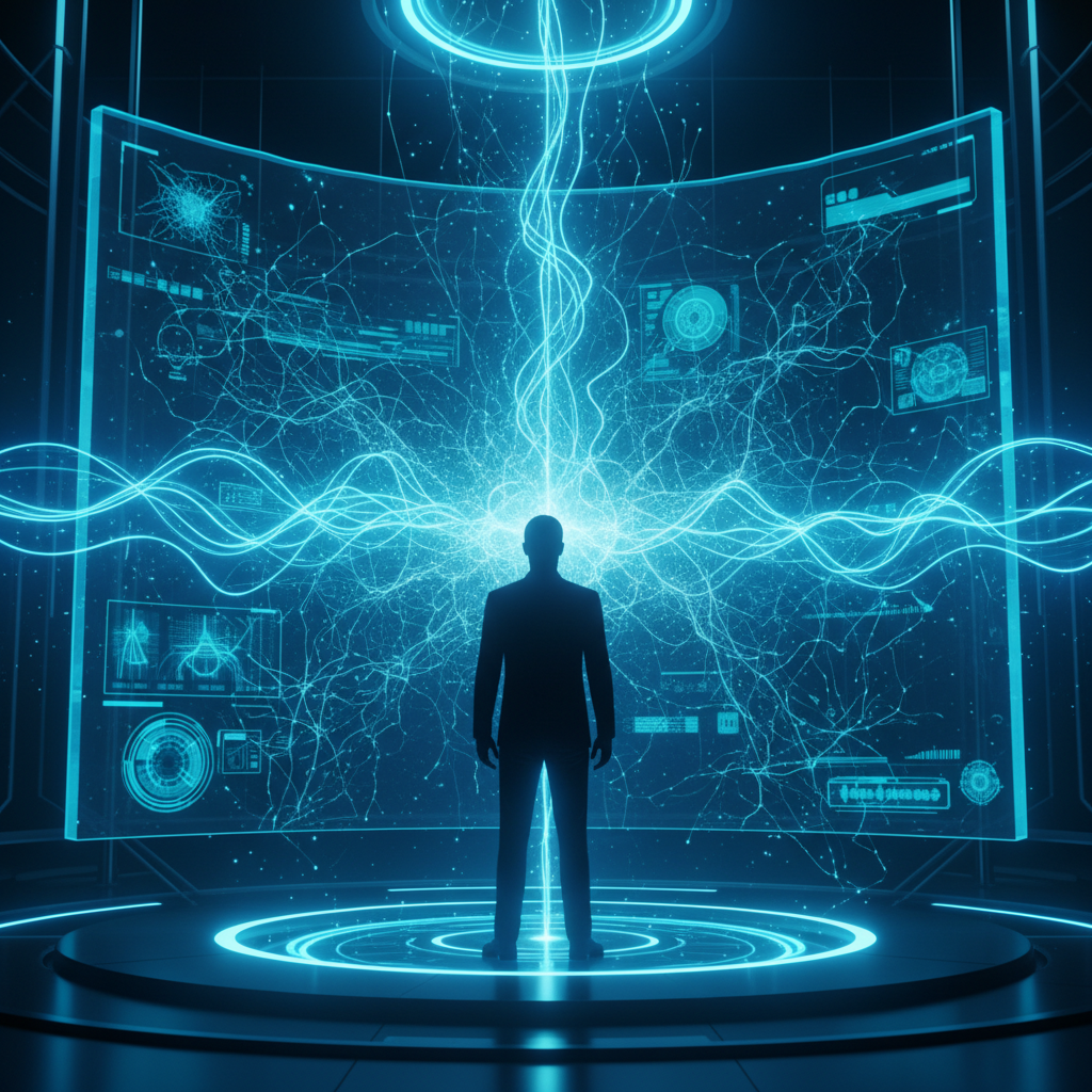 Oficina moderna de planta abierta con varios escritorios equipados con ordenadores, sillas ergonómicas y plantas decorativas, iluminada por luz natural que entra por amplios ventanales.