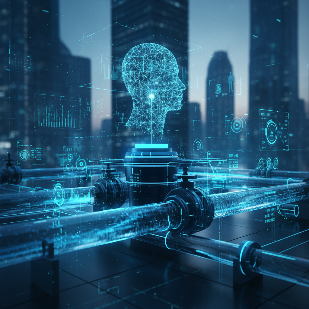 Un escritorio de oficina moderno con un portátil abierto mostrando un panel de control de marketing digital, un smartphone, una libreta y un bolígrafo.