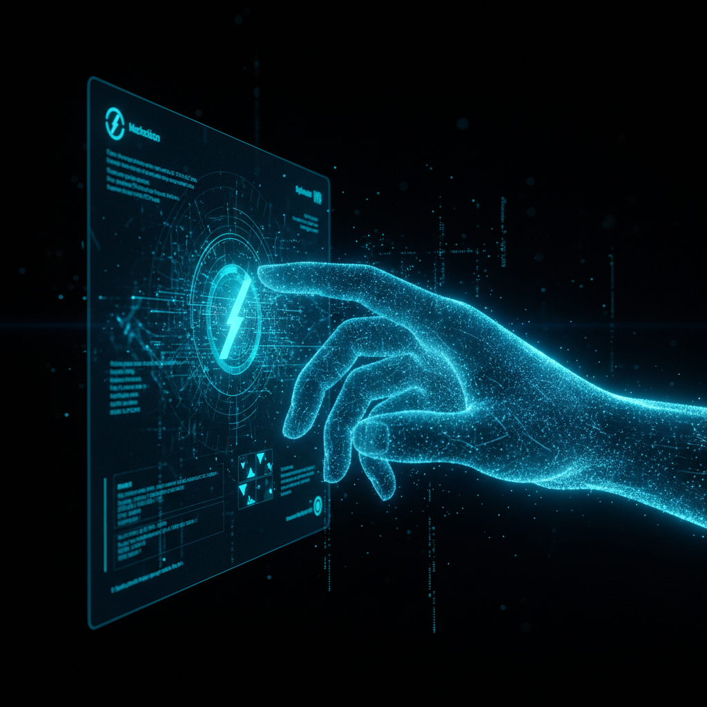 Una mujer con gafas sostiene una taza de café mientras mira una pantalla de portátil en un entorno de oficina.