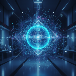 Un robot aspirador de color blanco y gris en un suelo de madera clara, junto a un rodapié blanco.