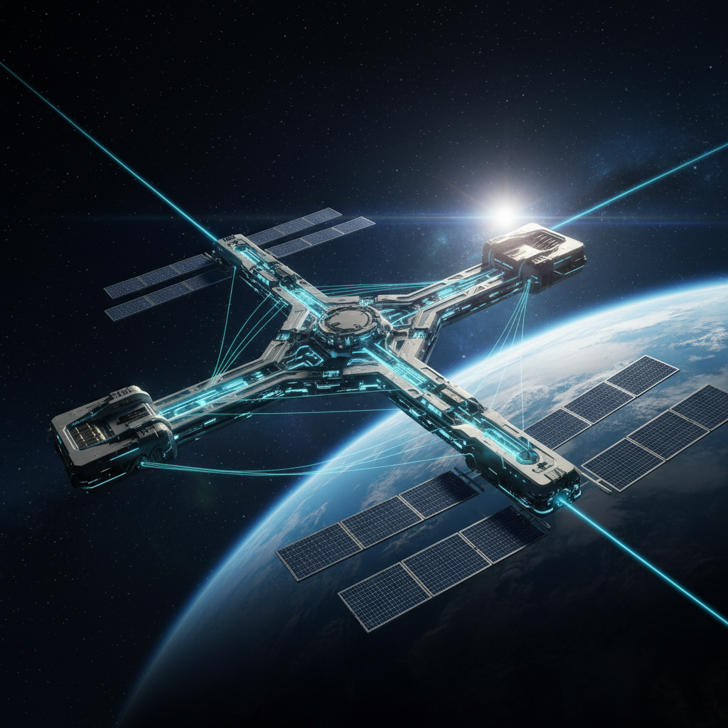 Gran buque portacontenedores blanco con detalles azules, navegando sobre agua tranquila y llevando múltiples contenedores de colores en su cubierta bajo un cielo claro.