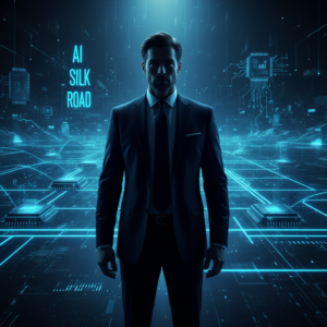 Vista aérea de una cocina moderna y luminosa con electrodomésticos de acero inoxidable, encimeras claras y una isla central con taburetes.