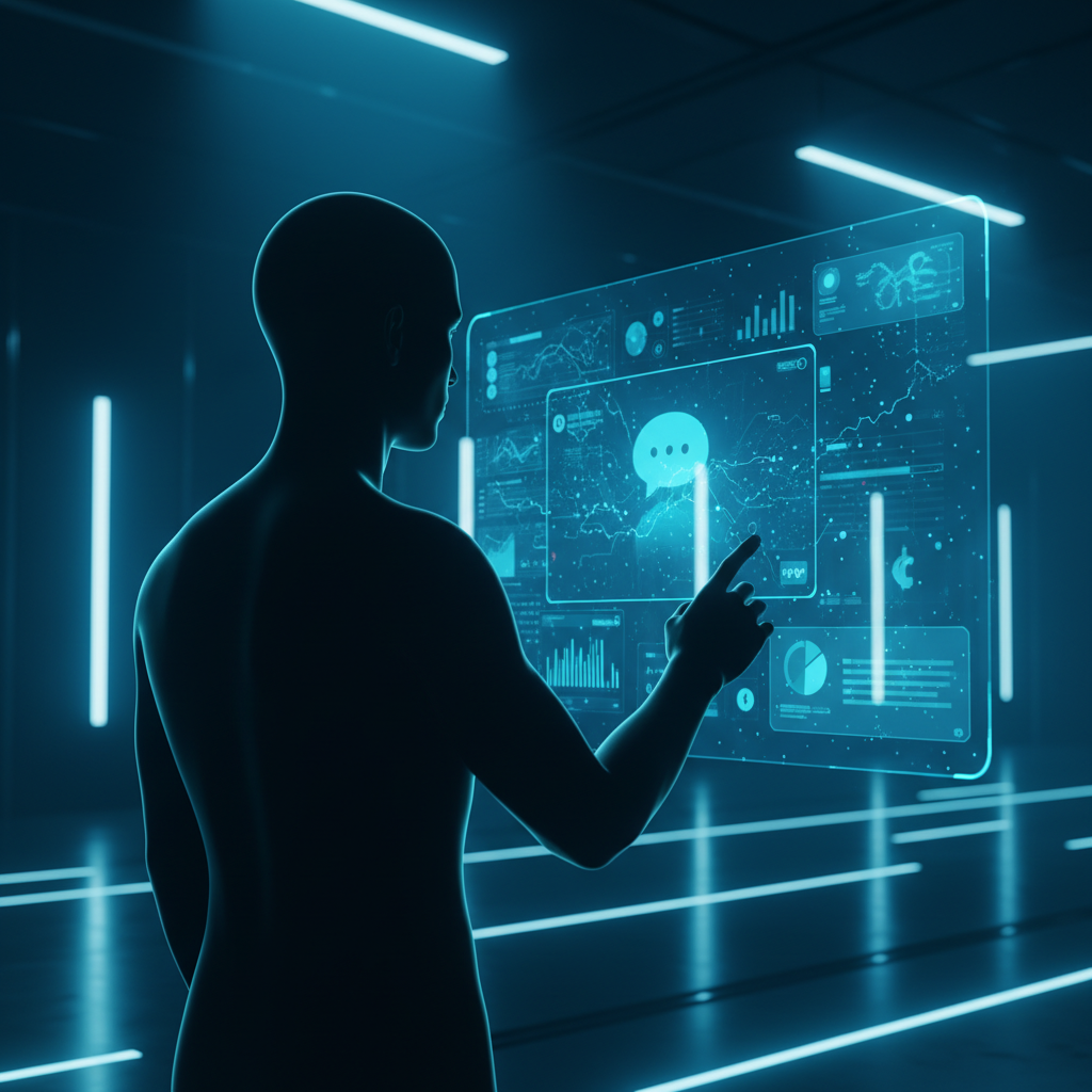 Una mujer joven con gafas y cabello castaño sonríe mientras usa una laptop, sentada en un escritorio blanco con libros y una taza.