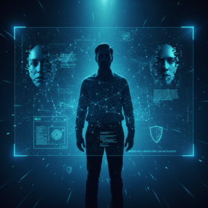 Taza de café humeante con arte latte de corazón sobre una mesa de madera, junto a un portátil abierto y un teléfono móvil.