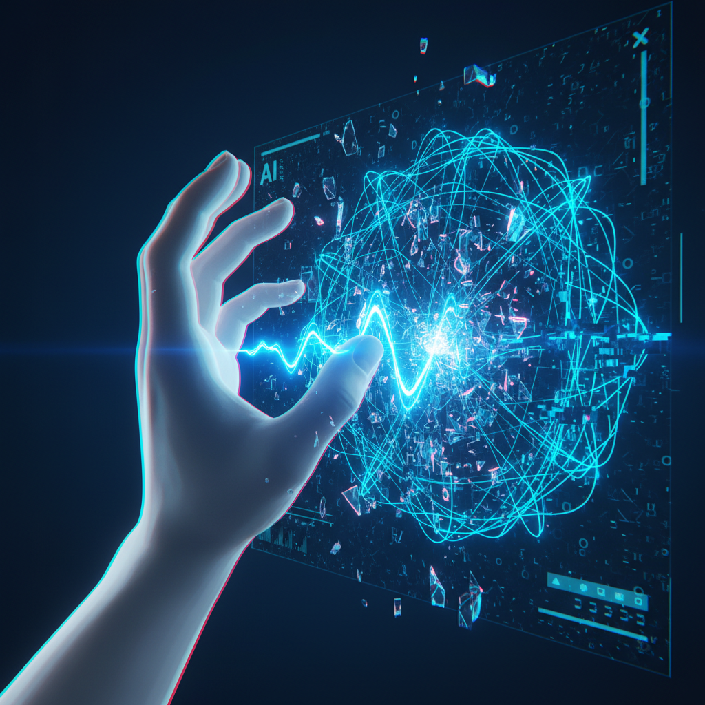 Escritorio de oficina moderno con un portátil abierto, una taza de café y un cuaderno.