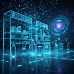 Smartphone moderno de color plateado con pantalla colorida sobre una superficie blanca.