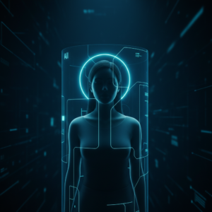 Una mujer sonriente con gafas de sol y cabello oscuro, vestida con una camiseta sin mangas negra, posa para una selfie al aire libre con un fondo ligeramente desenfocado de naturaleza verdosa.