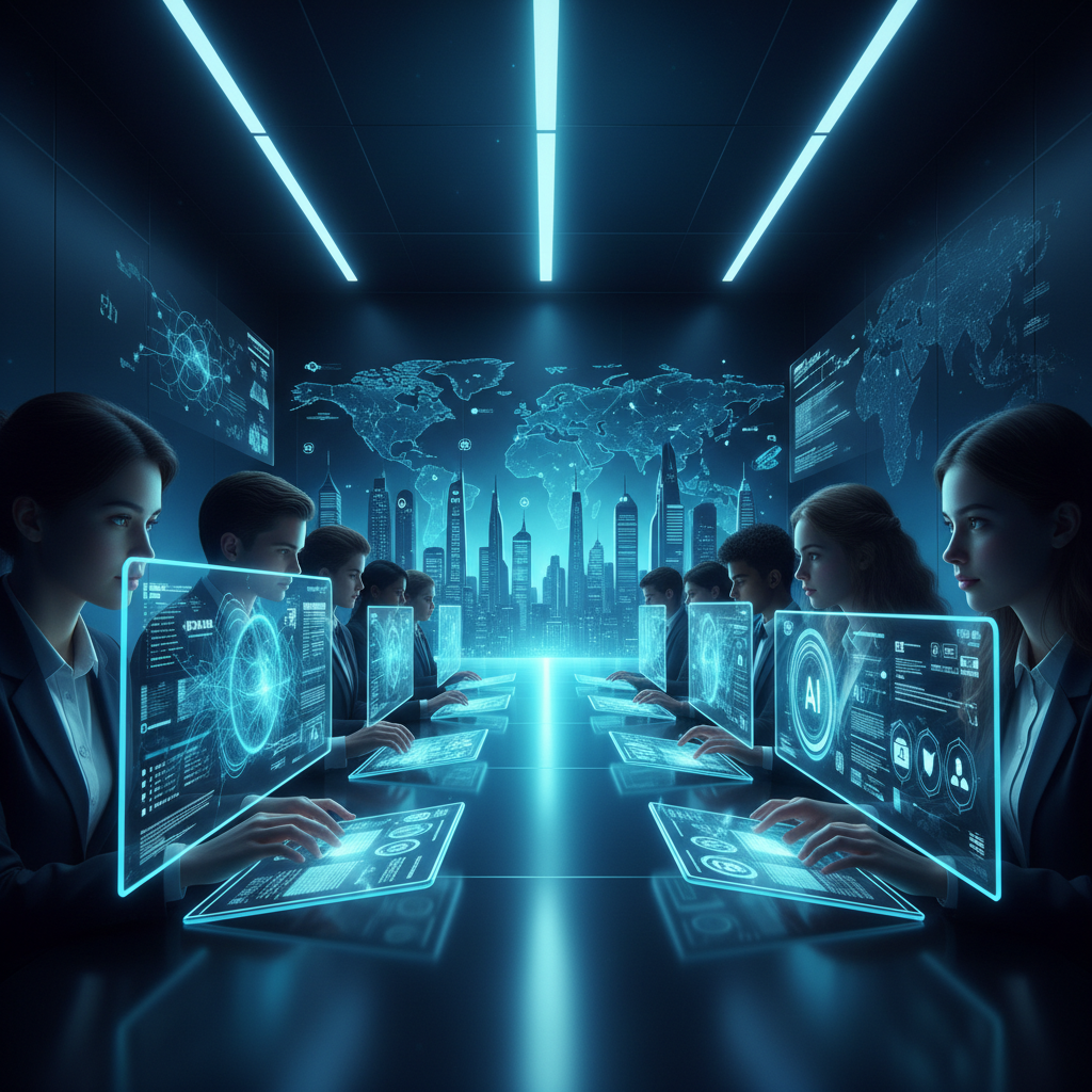 Mujer sonriendo mientras sostiene un teléfono móvil y observa un gráfico de barras de crecimiento verde en una tableta.