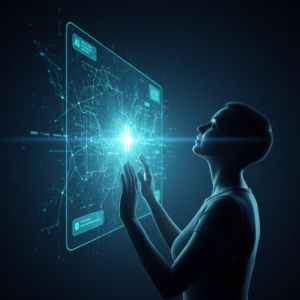 Científico con bata blanca usando una pipeta junto a equipo de laboratorio.