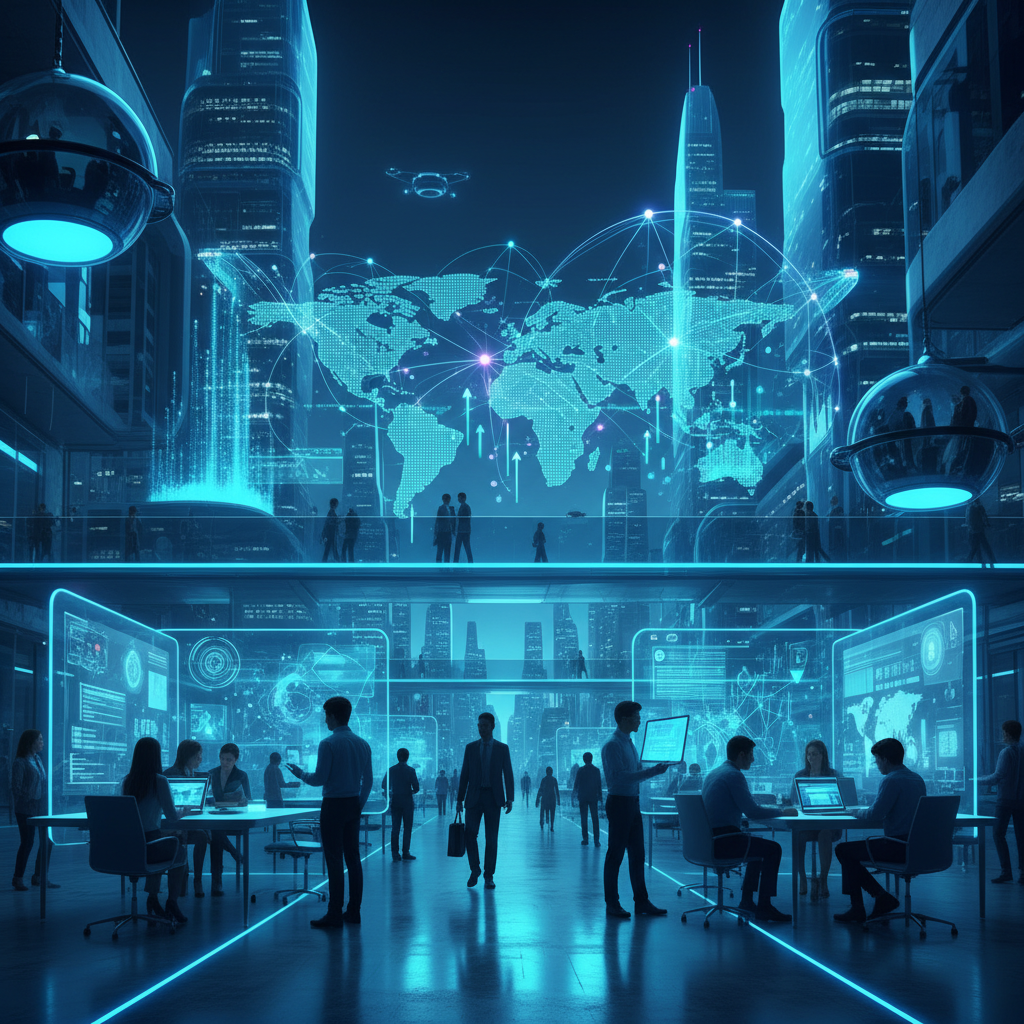 Un portátil abierto sobre un escritorio con una taza de café y documentos en una oficina moderna.