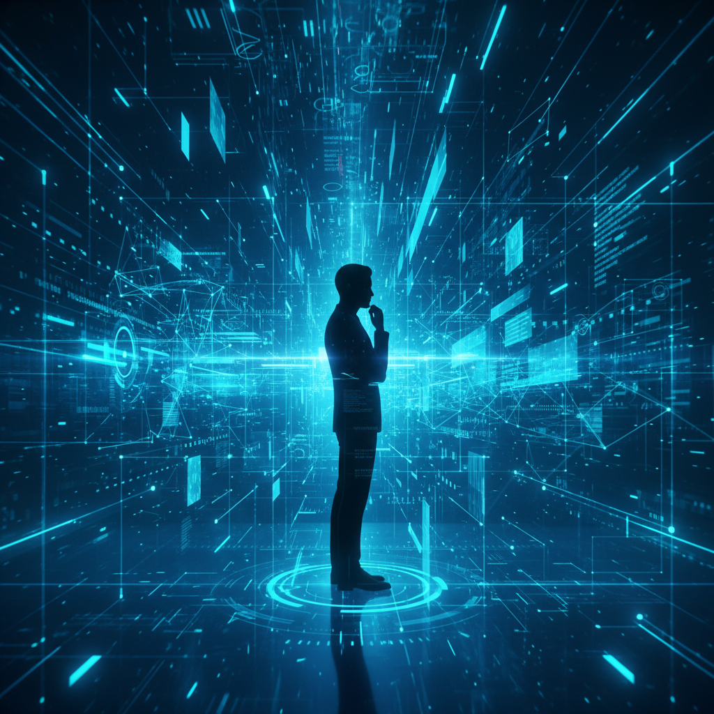 Mujer profesional de pie dando una presentación de negocios en una sala de reuniones moderna, señalando un gráfico digital en una pantalla.