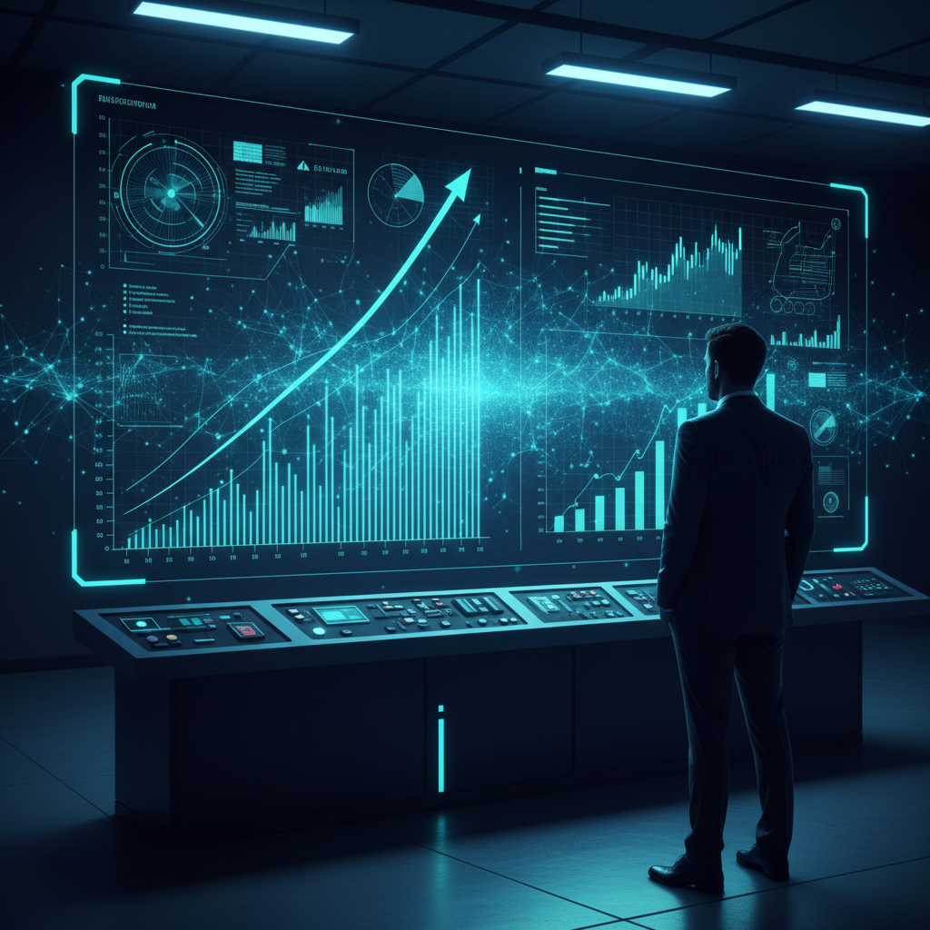 Una lupa sobre la pantalla de una tableta que muestra una página web con palabras clave SEO resaltadas.