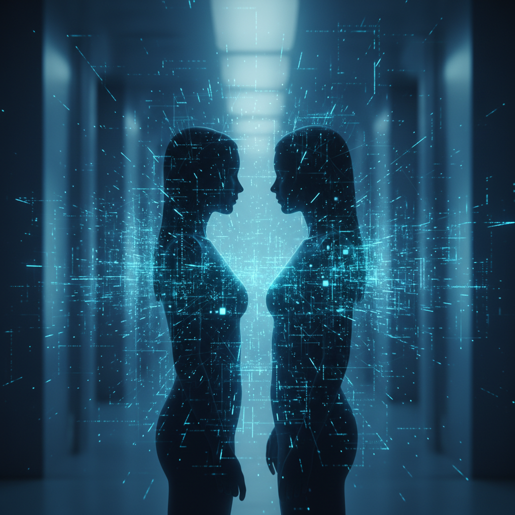 Primer plano de manos escribiendo en el teclado de una laptop, con la pantalla mostrando código y un ratón inalámbrico en el escritorio.