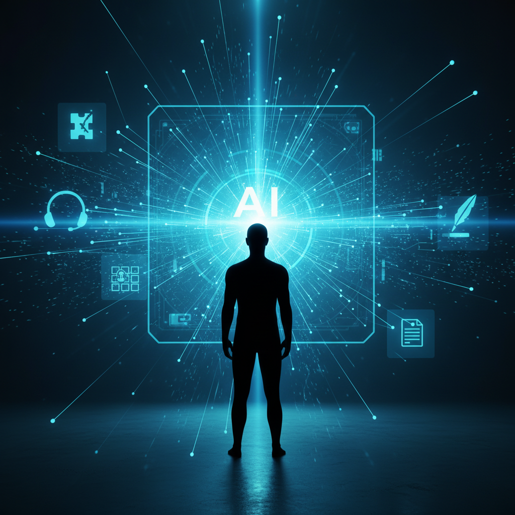 Una persona con una sonrisa, vestida con camisa blanca, sostiene un smartphone en horizontal con ambas manos mientras mira la pantalla.