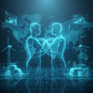 Una persona trabajando en un ordenador portátil, con las manos sobre el teclado y la pantalla mostrando código. Hay una taza a la izquierda.