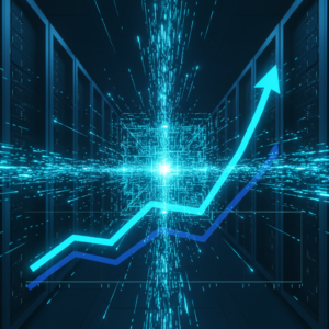 Una mujer joven sonriente con el cabello recogido mira directamente a la cámara. Lleva un polo blanco con un logotipo de estrella naranja y auriculares negros con micrófono.