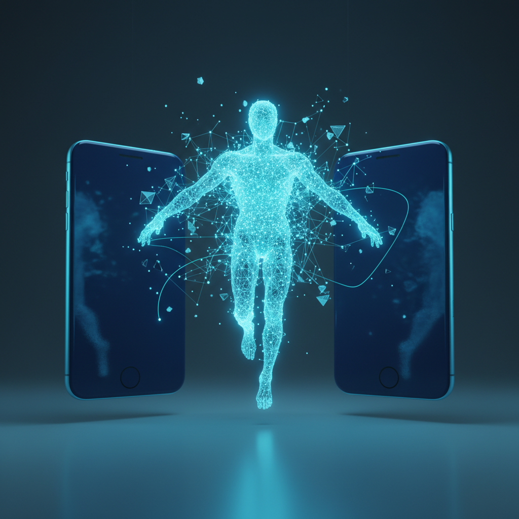 Mujer con camiseta clara trabajando concentrada en una laptop en un escritorio de oficina moderna y luminosa.