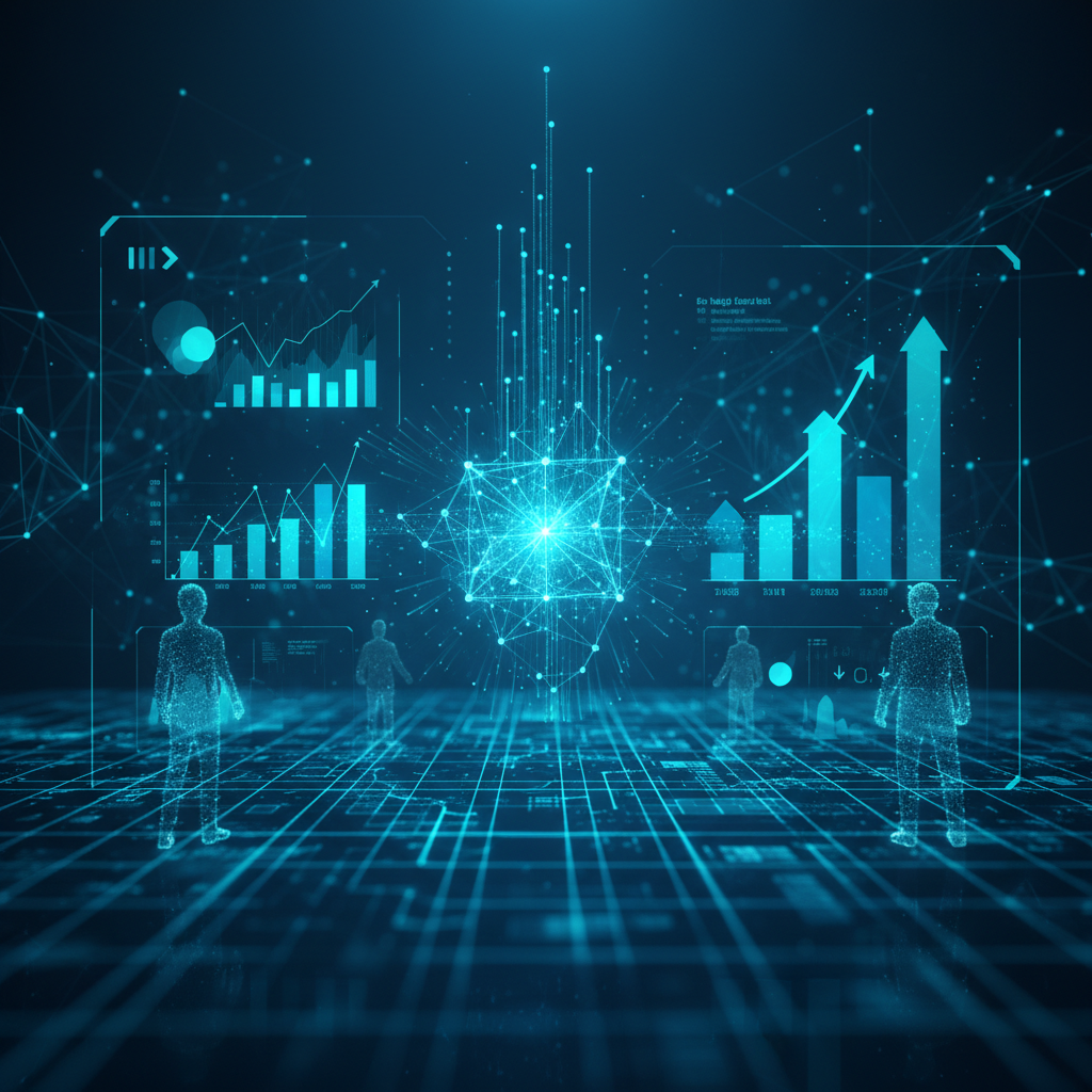 Niño sonriente jugando en un jardín infantil con bloques de construcción de madera de diferentes formas y tamaños, con otros niños desenfocados al fondo.