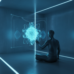 Mano escribiendo en el teclado de un ordenador portátil con una taza de café y documentos en segundo plano.