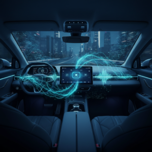 Una mujer caucásica joven con cabello castaño y ondulado, sonriendo y mirando directamente a la cámara, con un fondo bokeh desenfocado.