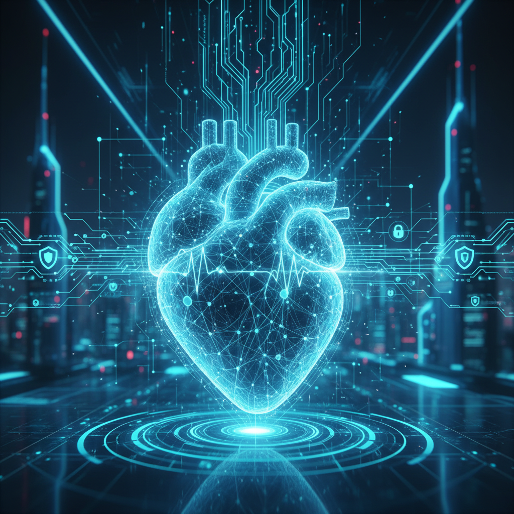 Escritorio de trabajo organizado y minimalista con un portátil abierto mostrando código, un smartphone, cuaderno, bolígrafo, gafas, taza y una planta suculenta sobre una superficie de madera clara.