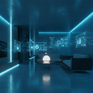 Dos manos sujetando un smartphone en horizontal, con un dedo tocando la pantalla que muestra una aplicación de mapas.