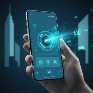 Manos de una persona escribiendo en el teclado de un ordenador portátil sobre un escritorio de madera. A un lado, hay una taza de café.} {