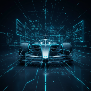 Primer plano de una joven rubia sonriendo y mirando directamente a la cámara, con la mano cerca del rostro y llevando auriculares inalámbricos.