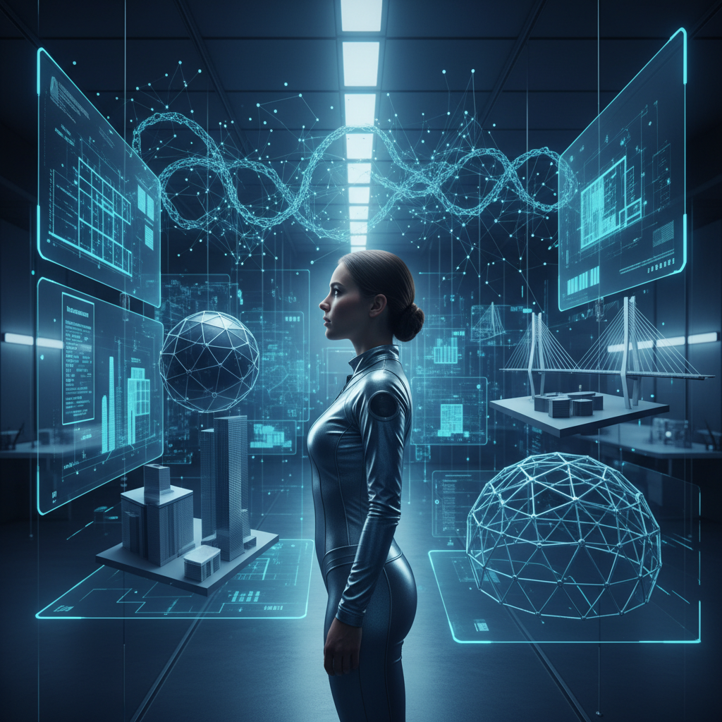 Un profesional joven concentrado trabajando en un portátil sobre un escritorio moderno en una oficina luminosa.