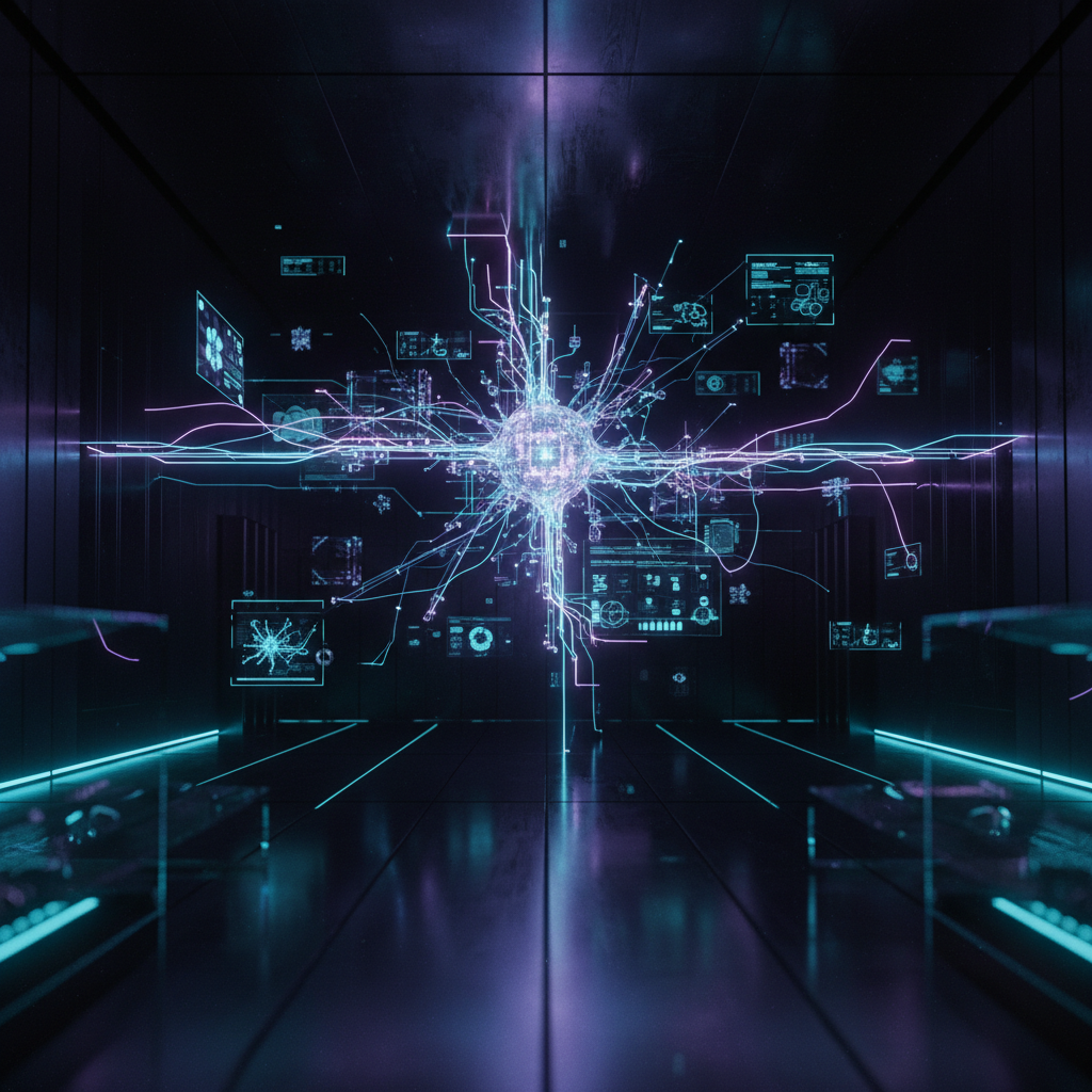 Mujer joven profesional trabajando concentrada en un portátil en una oficina moderna y luminosa con una planta de fondo.