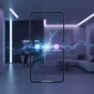 Hombre sentado en un escritorio de madera mirando una pantalla de ordenador portátil.