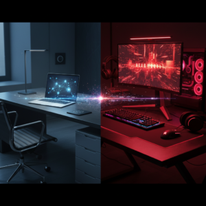 Una lupa grande sobre una barra de búsqueda con un cursor parpadeante en una pantalla digital.