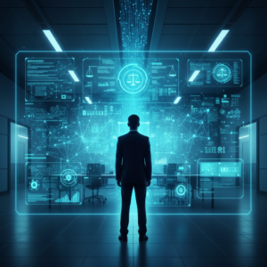 Vista aérea de una taza de café recién hecho con espuma blanca, colocada sobre una superficie oscura con granos de café esparcidos y una rama de canela.