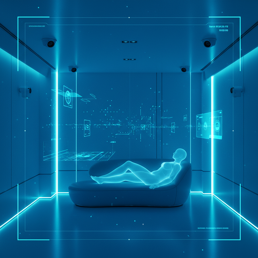 Vista aérea de un coche eléctrico Hyundai Ioniq 5 blanco estacionado en un punto de recarga con un conector CCS enchufado, con paneles solares en el fondo.} {