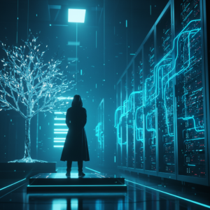 Mano sosteniendo un smartphone que muestra una página de resultados de búsqueda (SERP) con la consulta 'agencia SEO' y resultados orgánicos.