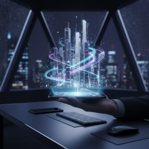 Taza de café humeante sobre una mesa de madera.