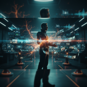 Vista aérea de una rotonda con vehículos transitando en una ciudad moderna con edificios altos y vegetación.