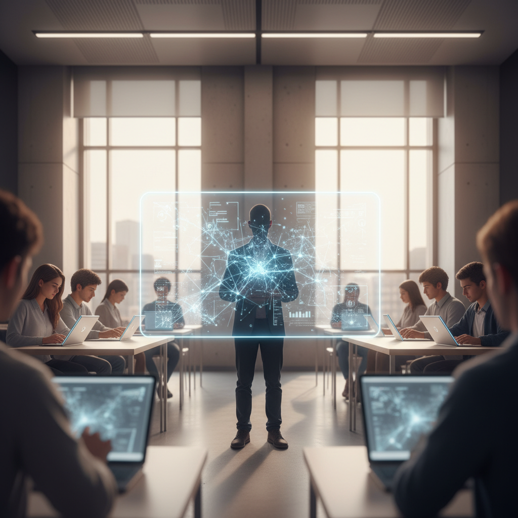 Persona con una camiseta negra sosteniendo un smartphone horizontalmente, mostrando una aplicación financiera con un gráfico de velas japonesas en verde y rojo.