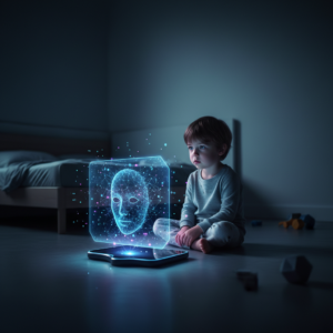 Persona sonriente sosteniendo un smartphone horizontalmente viendo un video en una aplicación de redes sociales.