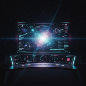 Primer plano de un ojo humano con iris de color azul verdoso, pupila y algunas pestañas visibles.