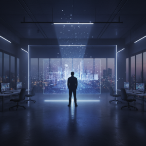 Vista panorámica de un paisaje montañoso nevado con cumbres cubiertas de nieve bajo un cielo parcialmente nublado.