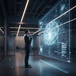 Una mano sujetando un smartphone que muestra en su pantalla un listado de productos de una tienda online, con varias imágenes de artículos.