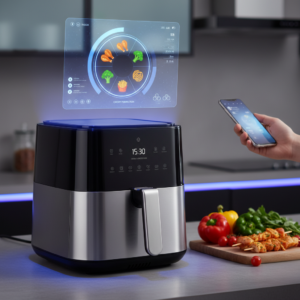 Hombre de espaldas con traje oscuro sentado frente a dos monitores de computadora mostrando gráficos de negocios.